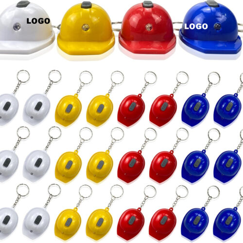 Personalized Customs Beer Bottle Opener Hard Plastic Safety Hat Branded Logo Led Keychains Bottle Opener for Promotional Gifts