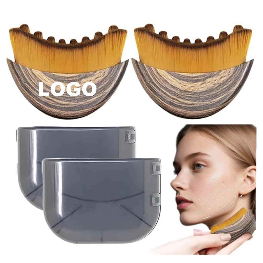Custom Logo Lymphatic Contour Face Brush for Sculpting Anti Puffiness Detox Lift Improves Skin Glow Absorption