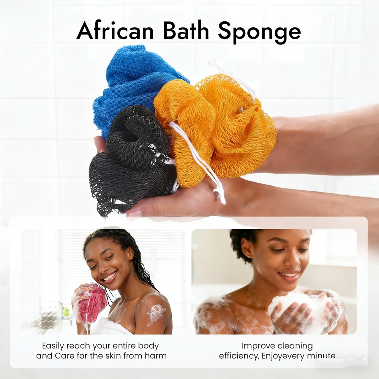 Custom Logo African Net Sponge Scrubber for All Skin Types Real African Scrub Exfoliator for Bath and Shower - 图片 8