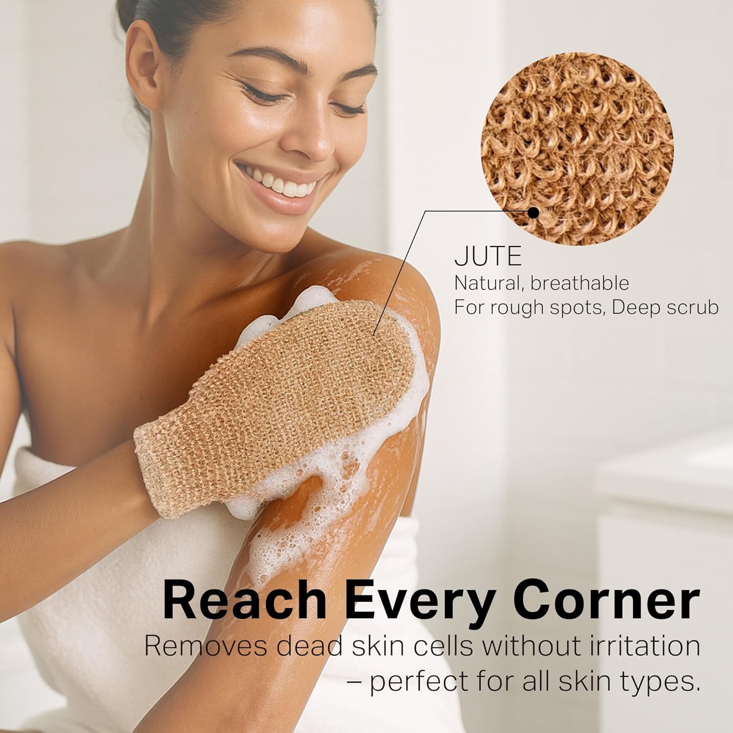Custom Logo Natural Beauty Batting Exfoliating Gloves Shower Body Scrubber Body Massage and Body Scrubs for Bath and Shower - 图片 4