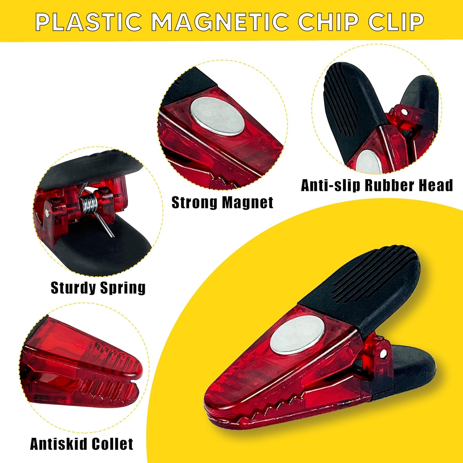 Custom Logo Plastic Heavy Duty Adjustable Multifunction Refrigerator Magnet Clips Neodymium Magnet Eco-Friendly Dishwasher Safe - 图片 4