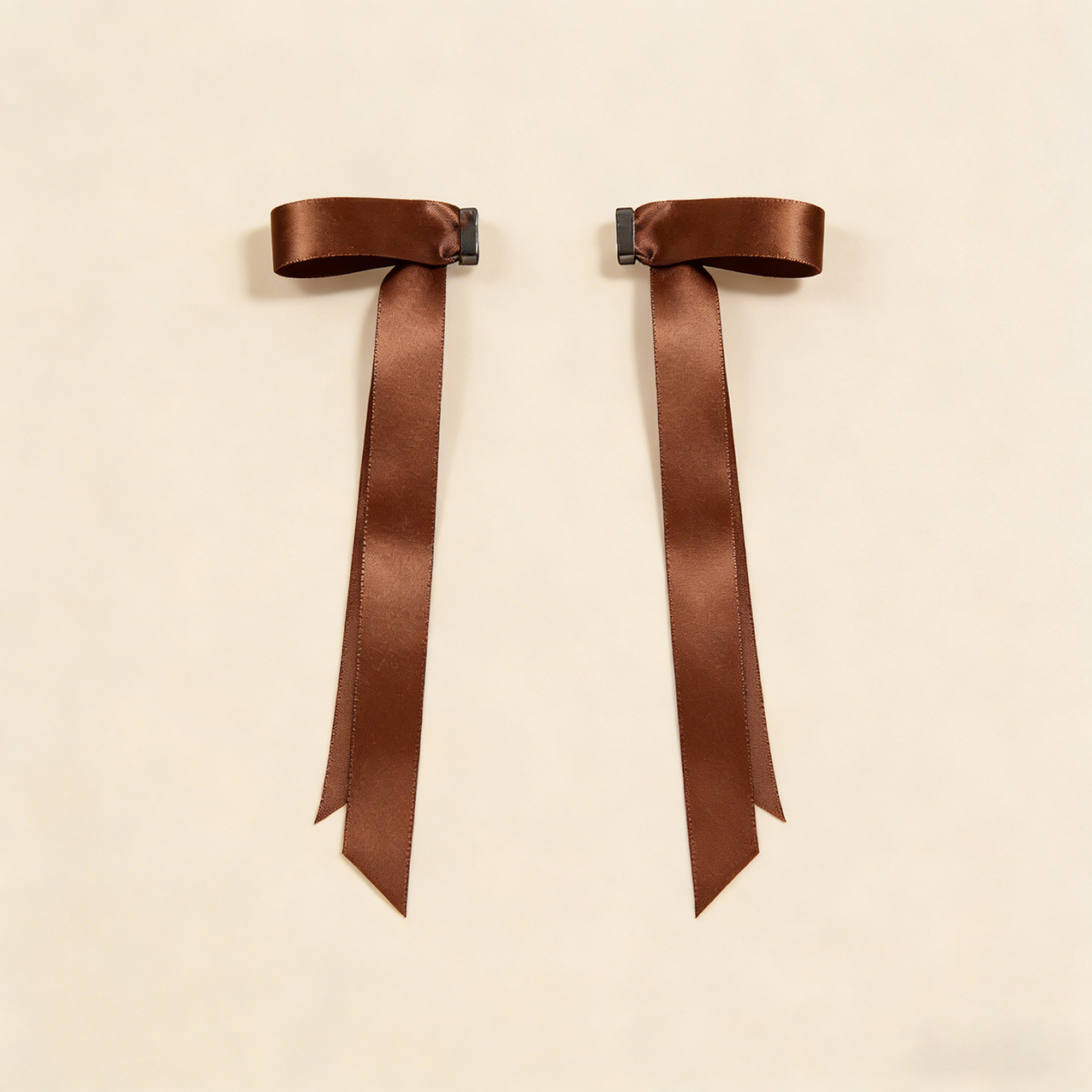 Custom Logo Magnetic Hair Clip Satin Bow Hair Accessories Two Colors Elegant Long Ribbon Hair Clips Fashion Hair Decorations - 图片 4