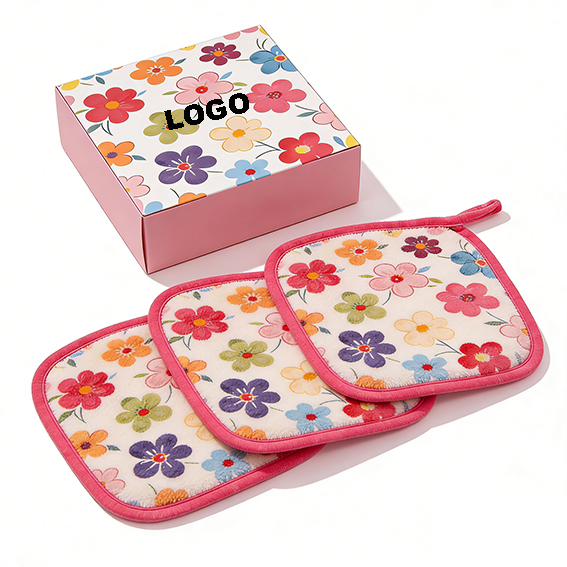 Custom Logo Microfiber Reusable Makeup Remover Wipes Double Layer Soft Face Cloths Makeup Removal Daily Cleansing Mask Removal