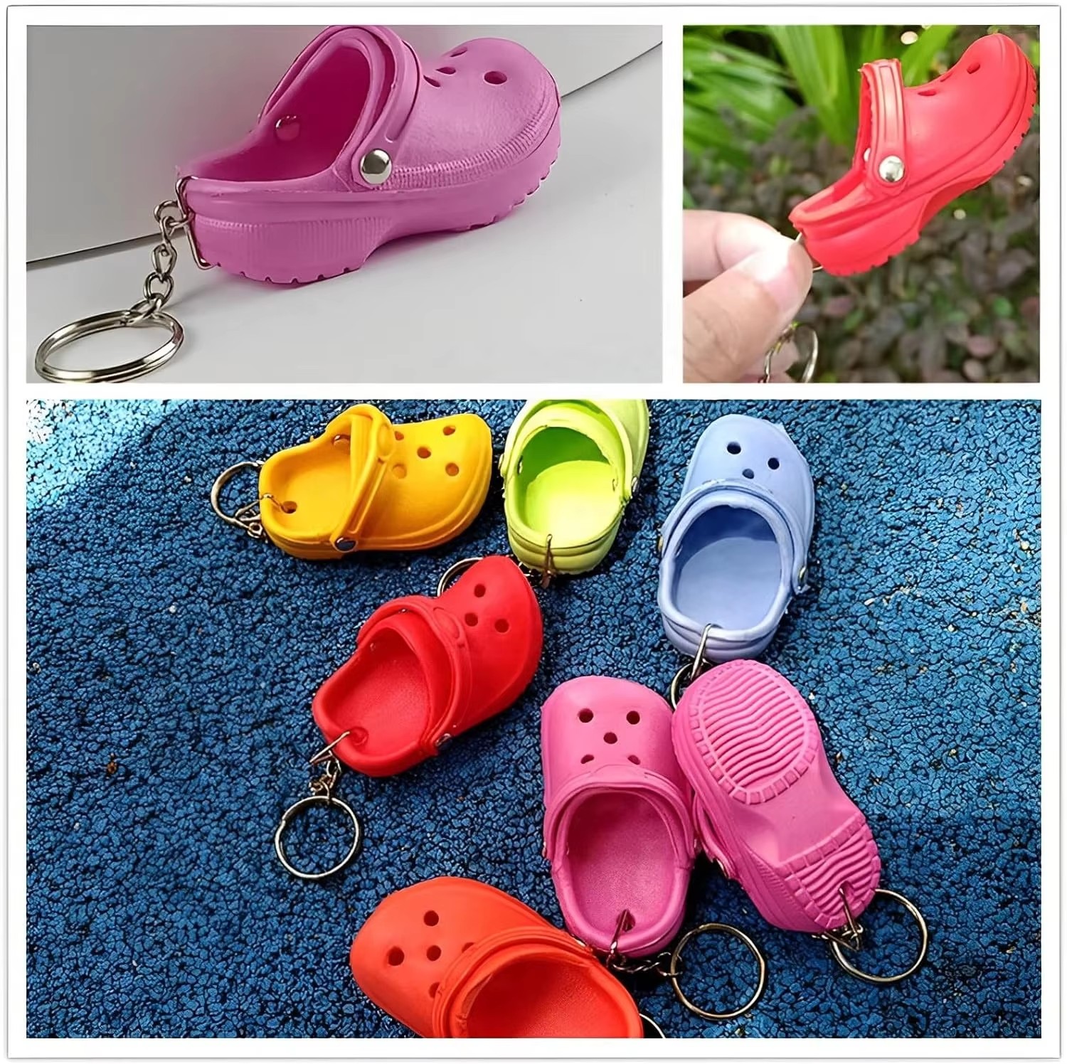 Custom Mini Rubber Slipper Keychain for Women Teens Kids Girls Boys-Cute Adorable Halloween & Diwali Gift Party Favors - 图片 6