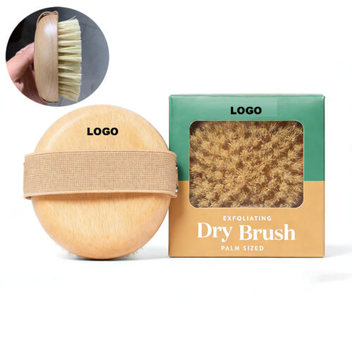 Custom Logo Oval Wood Dry Body Brush Lymphatic Care Boost Circulation Gentle Exfoliation Soft Skin Natural Boar Bristles