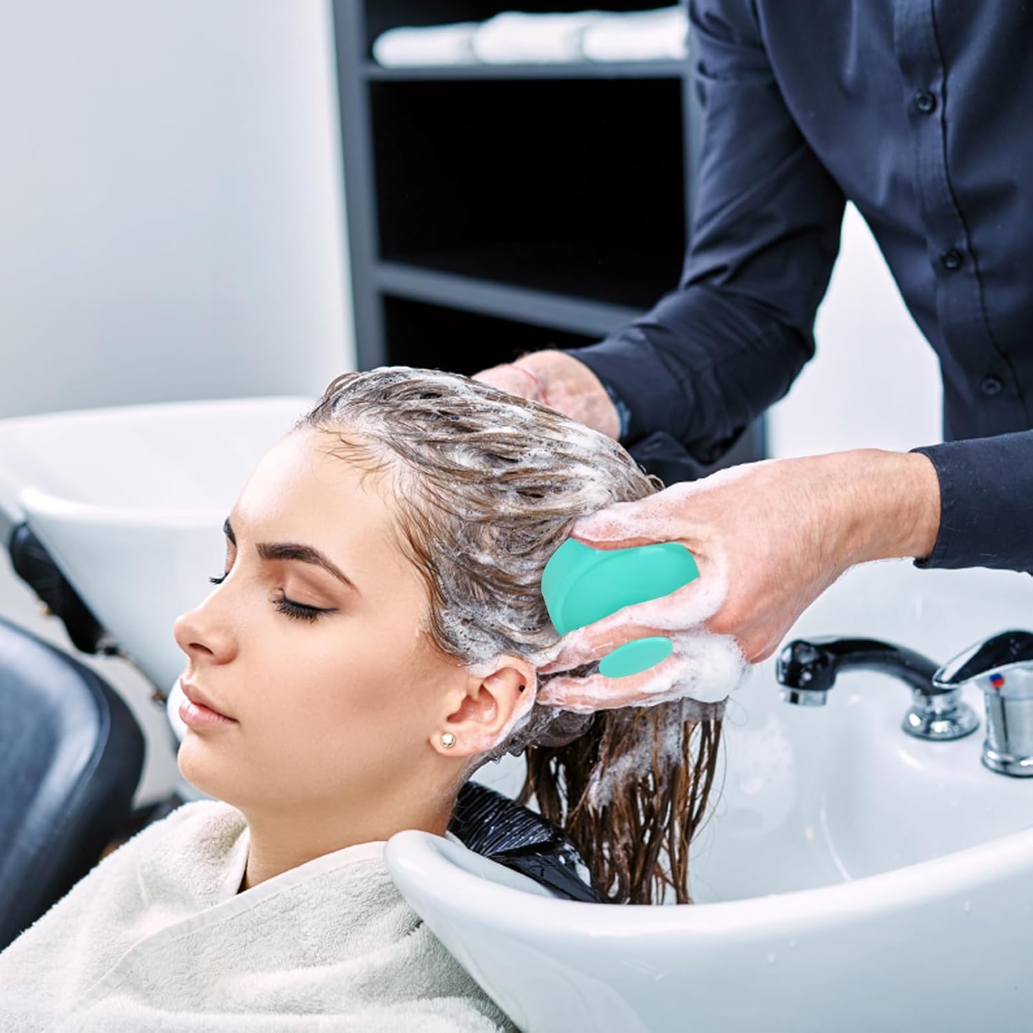 Custom Logo Scalp Massager 3 Pack, Shampoo Brush, Hair Scrubber for Exfoliation, Soft Silicone Brush for Hair Growth and Dandruff Removal - 图片 3