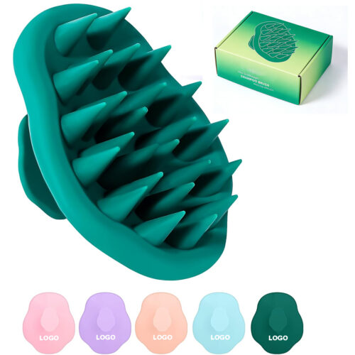Custom Logo Scalp Massager Shampoo Brush for Hair Growth Soft Silicone Scalp Scrubber Shower Brush for Women Men Kids Stress Exfoliator
