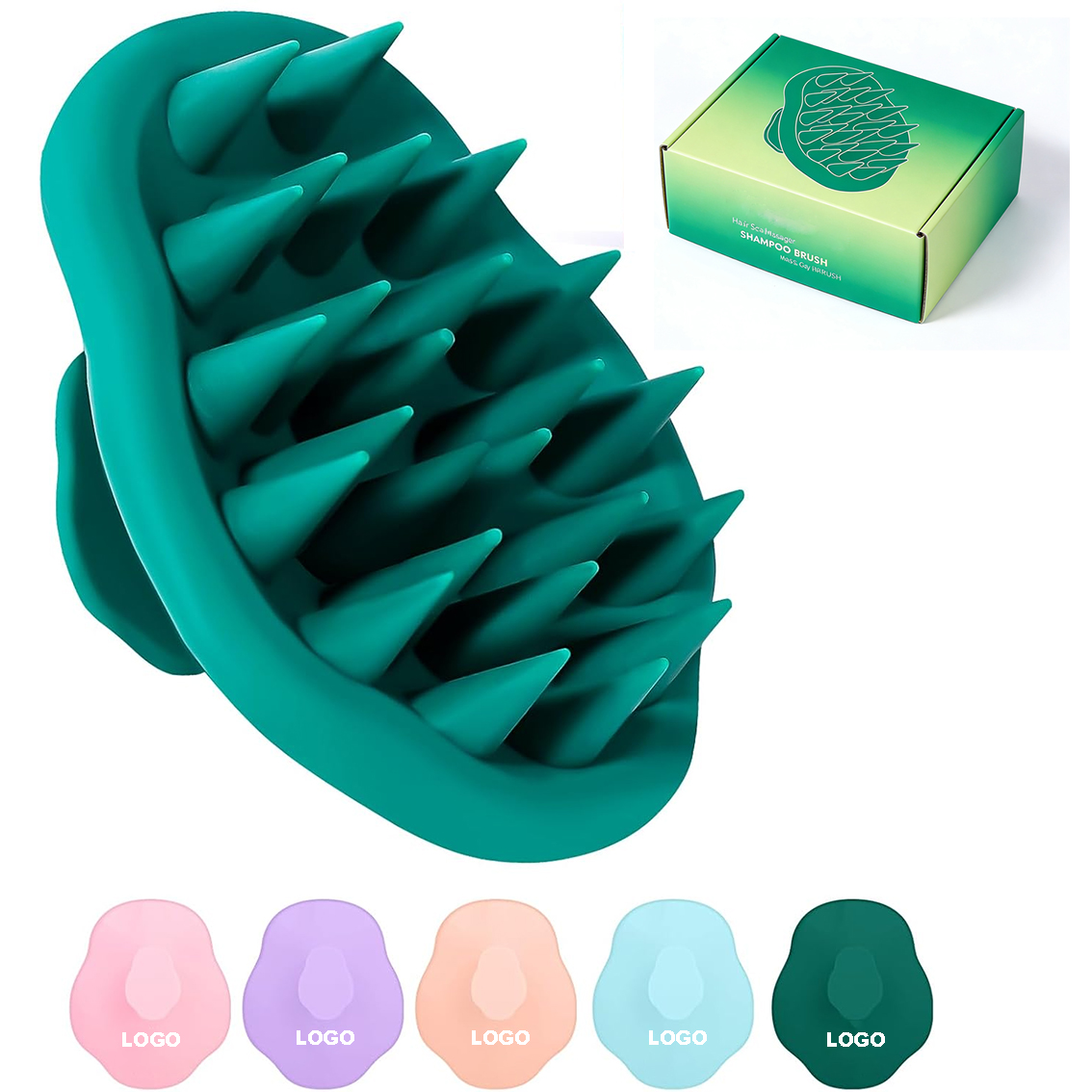 Custom Logo Scalp Massager Shampoo Brush for Hair Growth Soft Silicone Scalp Scrubber Shower Brush for Women Men Kids Stress Exfoliator