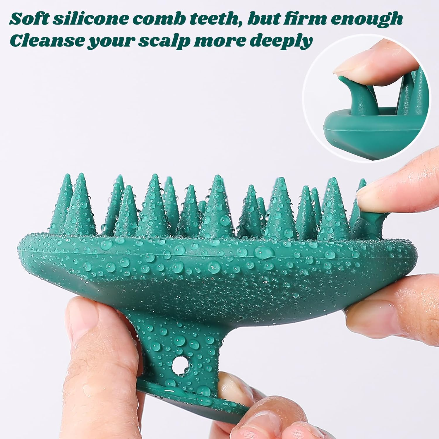 Custom Logo Scalp Massager Shampoo Brush for Hair Growth Soft Silicone Scalp Scrubber Shower Brush for Women Men Kids Stress Exfoliator - 图片 5