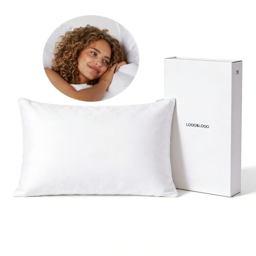 Modern Woven Hotel Use Custom LOGO Mulberry Silk Pillowcase with Embroidery Home Decor Cushion Cover