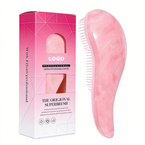 Custom Logo Fashion Comfortable Portable Airbag Comb with Hair Straightener Anti-Knot Massage Function Plastic Water Drop Design